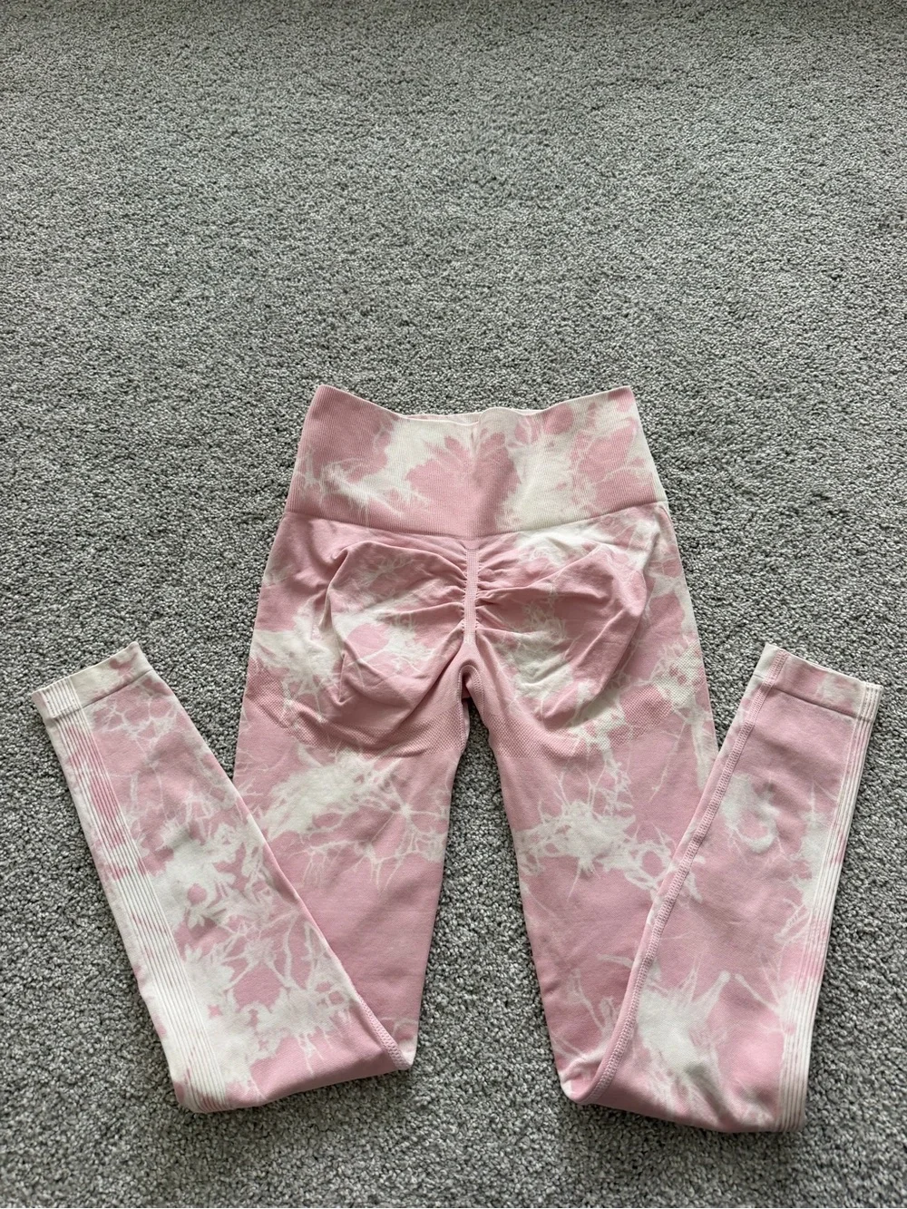 Pink Tie-Dye High-Waist Leggings